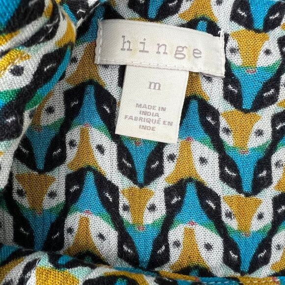 Hinge long sleeve blouse, printed, women's size M - Picture 6 of 7